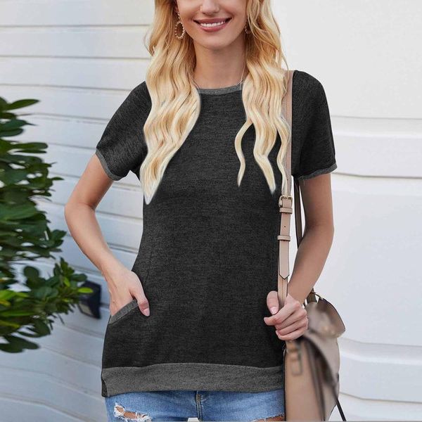 women's t-shirt casual solid color t-shirts summer round neck women tee shirt minimalism short sleeve streetwear poleras mujer, White
women's t-shirt casual solid color t-shirts summer round neck women tee shirt minimalism short sleeve streetwear poleras mujer, White