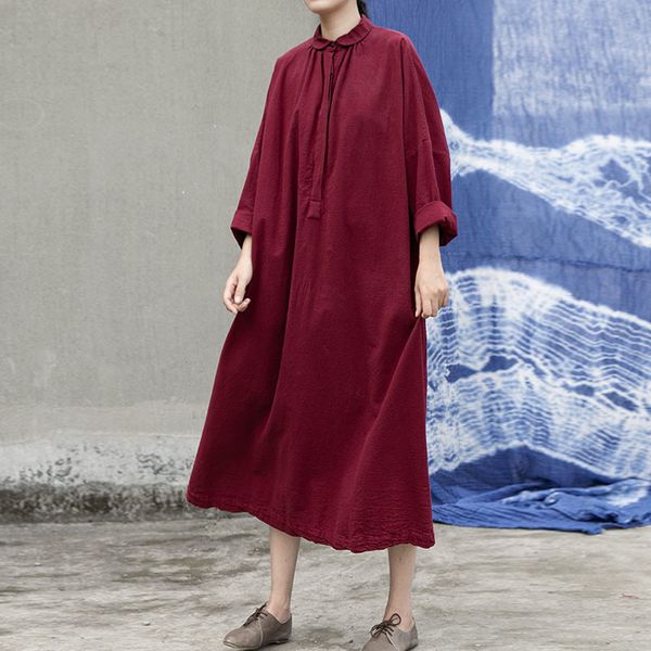 johnature spring autumn loose plus size solid color pockets doll collar dress cotton linen comfortable women dresses 210521, Black;gray
johnature spring autumn loose plus size solid color pockets doll collar dress cotton linen comfortable women dresses 210521, Black;gray
