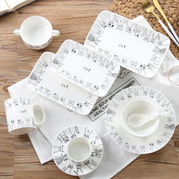 dishes & plates creative ceramic tableware cartoon cute cat cup dish bowl spoon plate simple furniture kitchen utensils
dishes & plates creative ceramic tableware cartoon cute cat cup dish bowl spoon plate simple furniture kitchen utensils