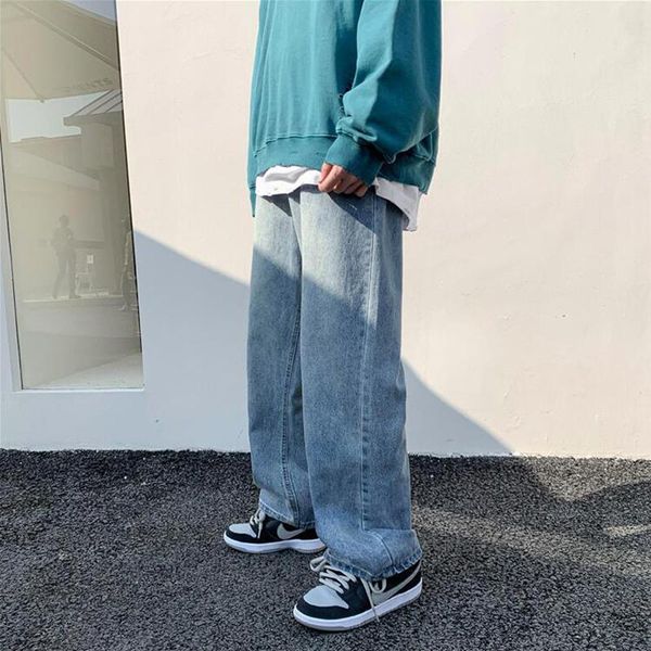 men's jeans young straight and versatile korean fashion denim pants hong kong style loose casual wide leg, Blue
men's jeans young straight and versatile korean fashion denim pants hong kong style loose casual wide leg, Blue