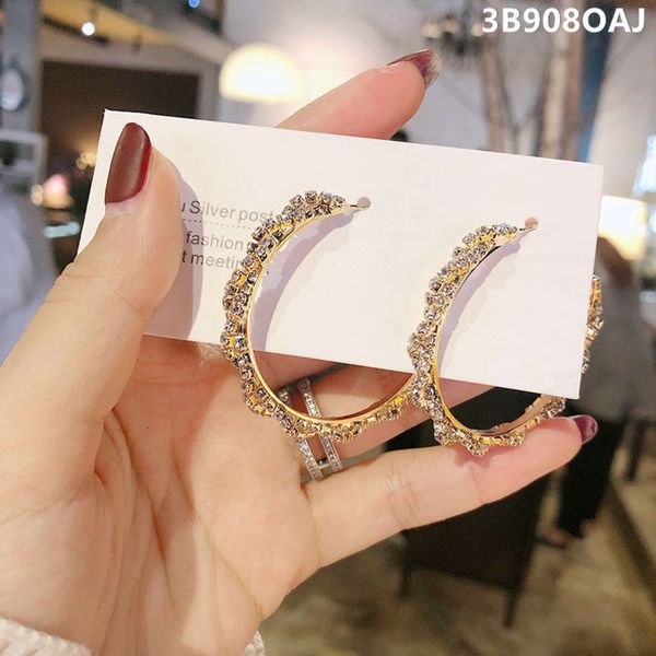 925 silver needle fashion full Diamond Circle Korean super flash net red Earrings, Black
925 silver needle fashion full Diamond Circle Korean super flash net red Earrings, Black