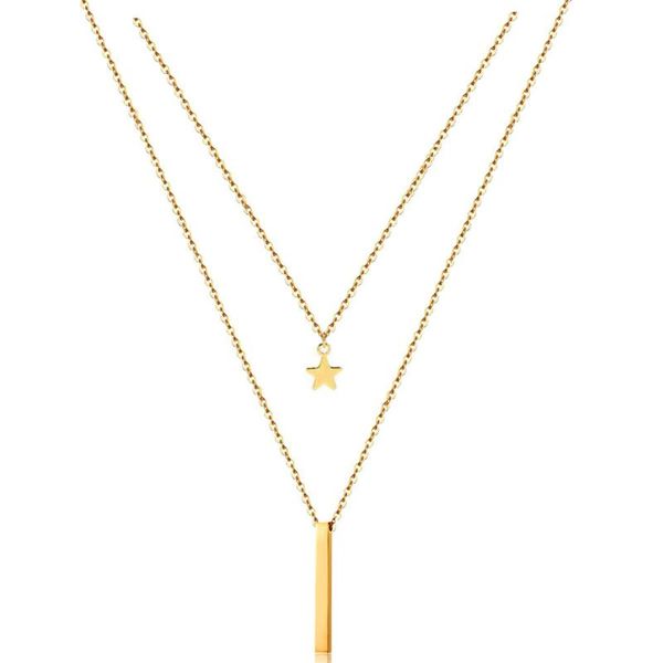 pendant necklaces multi layer stainless steel pentacle bar star for women stick short jewelry christmas gifts, Silver
pendant necklaces multi layer stainless steel pentacle bar star for women stick short jewelry christmas gifts, Silver