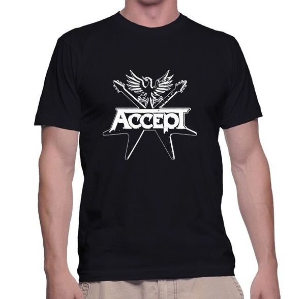 Accept T-Shirt/speed-thrash-black-death metal, White;black