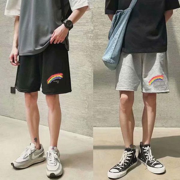 men's shorts casual sports men summer show thin cute rainbow printing 2021 tall waist knee length pants fashion clothing wholesale, White;black
men's shorts casual sports men summer show thin cute rainbow printing 2021 tall waist knee length pants fashion clothing wholesale, White;black