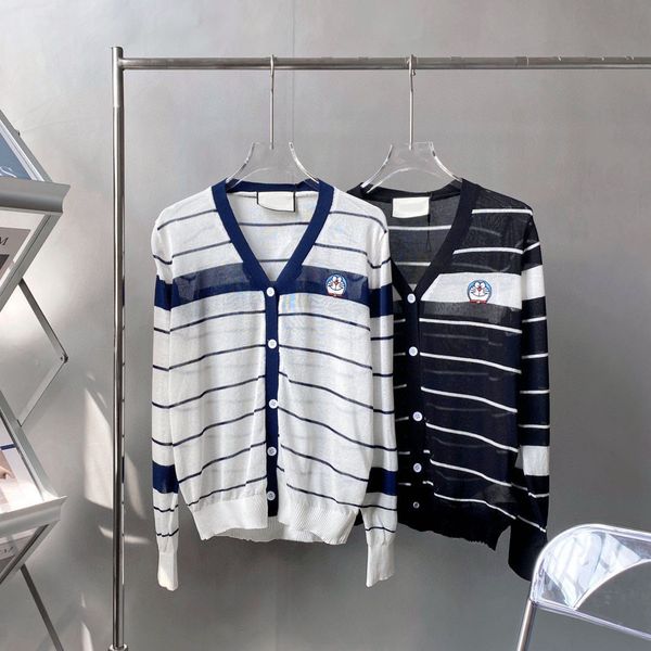 design clothing stripe cardigan girls' knitted long sleeve loose version with sunscreen air conditioner shirt, White;black
design clothing stripe cardigan girls' knitted long sleeve loose version with sunscreen air conditioner shirt, White;black