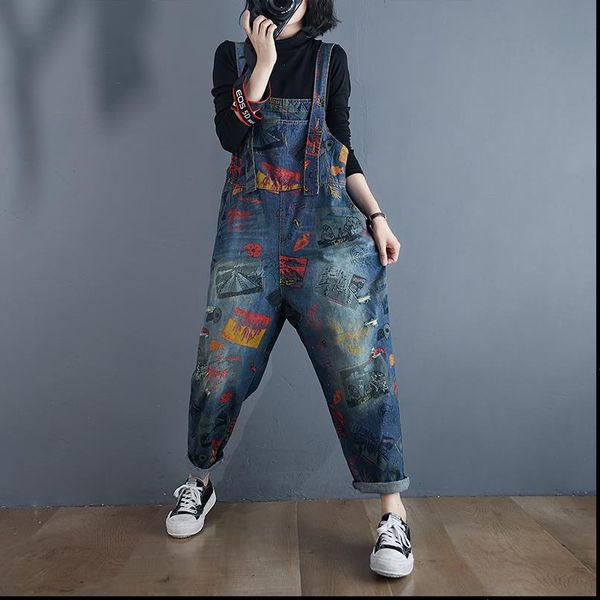 autumn denim plus size women jumpsuit loose casual jeans overalls vintage streetwear graffiti rompers harem pants, Black;white
autumn denim plus size women jumpsuit loose casual jeans overalls vintage streetwear graffiti rompers harem pants, Black;white