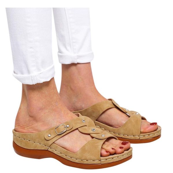 ladies sandals spring summer wedges buckle open toe high heels breathable non-slip slippers fashion soft bottom woman shoes, Black
ladies sandals spring summer wedges buckle open toe high heels breathable non-slip slippers fashion soft bottom woman shoes, Black
