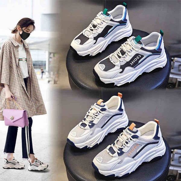 real leather shoes children 2021 autumn casual women's thick soled dad's sports running, Black;white
real leather shoes children 2021 autumn casual women's thick soled dad's sports running, Black;white