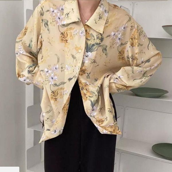 women's blouses & shirts women yellow office lady florals chiffon casual 2021 streetwear loose all match gentle chic, White
women's blouses & shirts women yellow office lady florals chiffon casual 2021 streetwear loose all match gentle chic, White