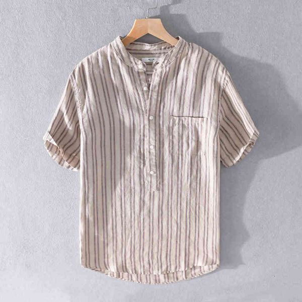 men's t-shirts style striped casual pure linen brand short sleeve stand collar shirts for men loose retro shirt mens chemise 1zai, White;black
men's t-shirts style striped casual pure linen brand short sleeve stand collar shirts for men loose retro shirt mens chemise 1zai, White;black