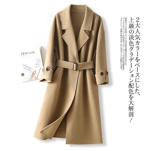 women's wool & blends 2021 autumn winter tweed coat medium long loose handmade pure double-sided cashmere 100 high-end large, Black
women's wool & blends 2021 autumn winter tweed coat medium long loose handmade pure double-sided cashmere 100 high-end large, Black