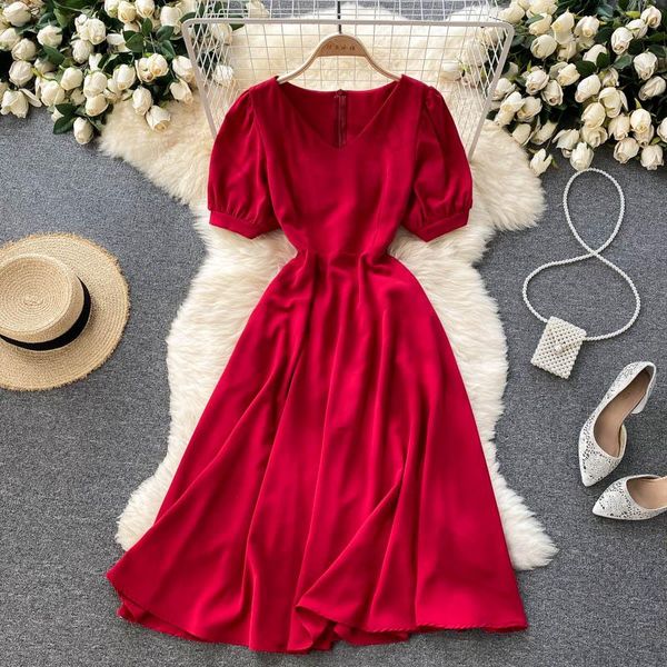 casual dresses singreiny women elegant french dress korean puff sleeve v neck solid a-line office summer vacation midi sundress, Black;gray
casual dresses singreiny women elegant french dress korean puff sleeve v neck solid a-line office summer vacation midi sundress, Black;gray