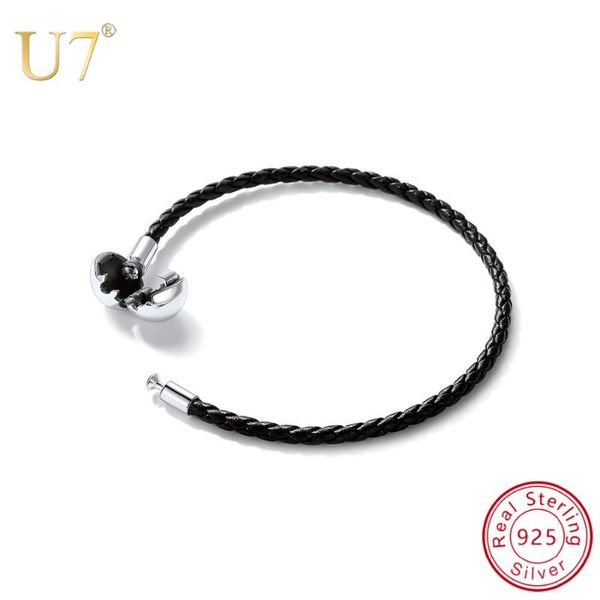 charm bracelets u7 925 sterling silver pink / black rope pu leather chain handmade bangle for women beads jewelry sc234, Golden;silver
charm bracelets u7 925 sterling silver pink / black rope pu leather chain handmade bangle for women beads jewelry sc234, Golden;silver