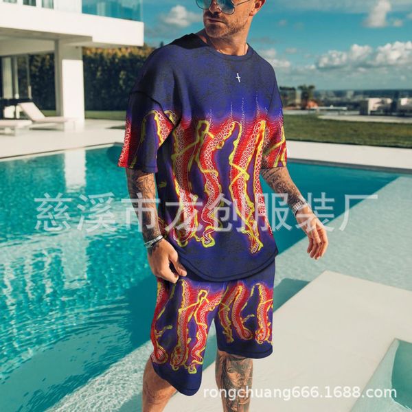 2021 men's 3d ocs flame print loose fitns t-shirt fashion casual two piece set, Gray
2021 men's 3d ocs flame print loose fitns t-shirt fashion casual two piece set, Gray