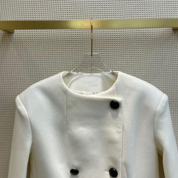women's wool & blends high-end double breasted white jackets for women 3d cut o-neck long sleeve big pocket slim lady winter 202, Black
women's wool & blends high-end double breasted white jackets for women 3d cut o-neck long sleeve big pocket slim lady winter 202, Black
