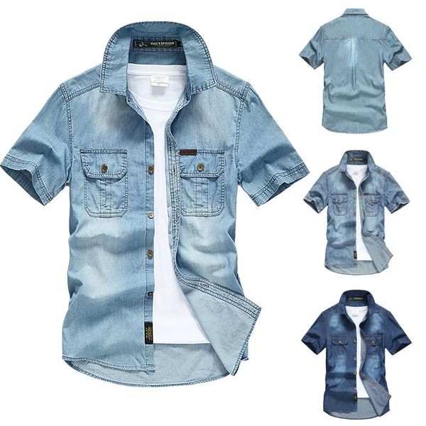 men's casual shirts men denim shirt 2021 summer short sleeve blue breathable quick-drying camisa masculina, White;black
men's casual shirts men denim shirt 2021 summer short sleeve blue breathable quick-drying camisa masculina, White;black