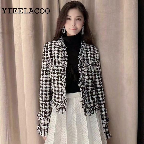 women's jackets black plaid tweed jacket autumn / winter woolen coat wool classic ladies, Black;brown
women's jackets black plaid tweed jacket autumn / winter woolen coat wool classic ladies, Black;brown