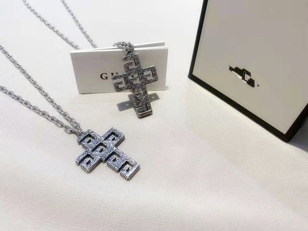925 silver old carved cross pendant double lovers necklace
925 silver old carved cross pendant double lovers necklace