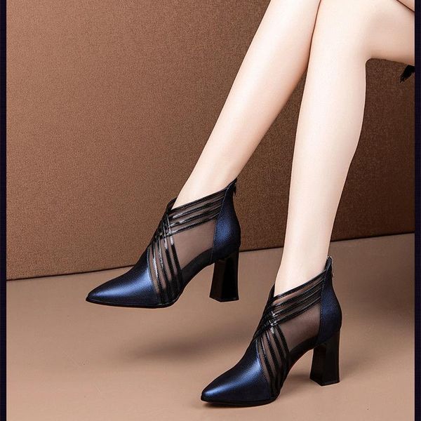 arrived woman mesh blue ankle boots for women summer square heels sandal ladies pointed toe australian, Black
arrived woman mesh blue ankle boots for women summer square heels sandal ladies pointed toe australian, Black