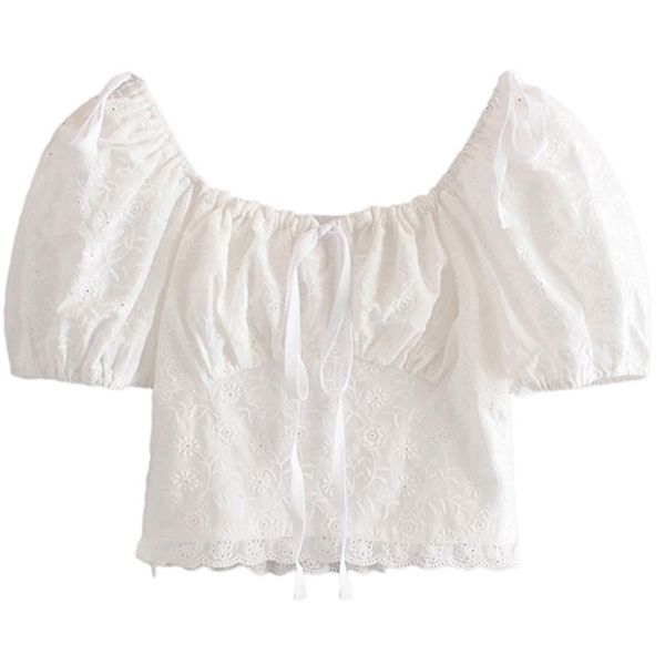 women's button puff sleeve t-shirt white elegant fashion cute sweat cropped casual size l 210524
women's button puff sleeve t-shirt white elegant fashion cute sweat cropped casual size l 210524