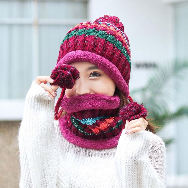 cycling caps & masks womens winter warm hat color block plus thicken scarf and two-piece knit windproof cap hats for women girls beanies, Black
cycling caps & masks womens winter warm hat color block plus thicken scarf and two-piece knit windproof cap hats for women girls beanies, Black