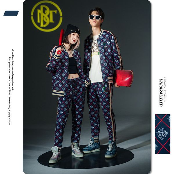 casual suit men's autumn new embroidered long sve sweater brand sports two-piece men's casual, Gray 
casual suit men's autumn new embroidered long sve sweater brand sports two-piece men's casual, Gray