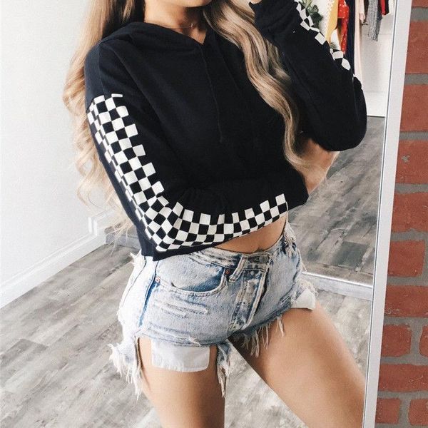 women's hoodies & sweatshirts 2021 fashion causal women ladies long sleeve hooded pullover plaid solid short length 2 style outfit spri, Black
women's hoodies & sweatshirts 2021 fashion causal women ladies long sleeve hooded pullover plaid solid short length 2 style outfit spri, Black