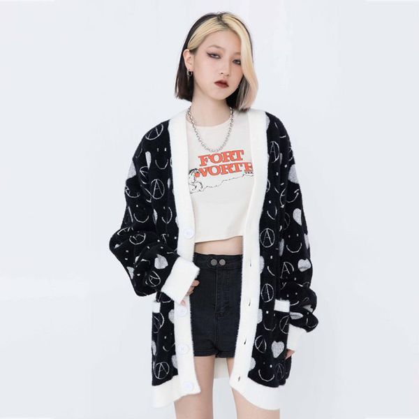 men's jackets eukaaru love knitted sweater cardigan men fashion loose v-neck coat women oversized jacket streetwear clothes, Black;brown
men's jackets eukaaru love knitted sweater cardigan men fashion loose v-neck coat women oversized jacket streetwear clothes, Black;brown