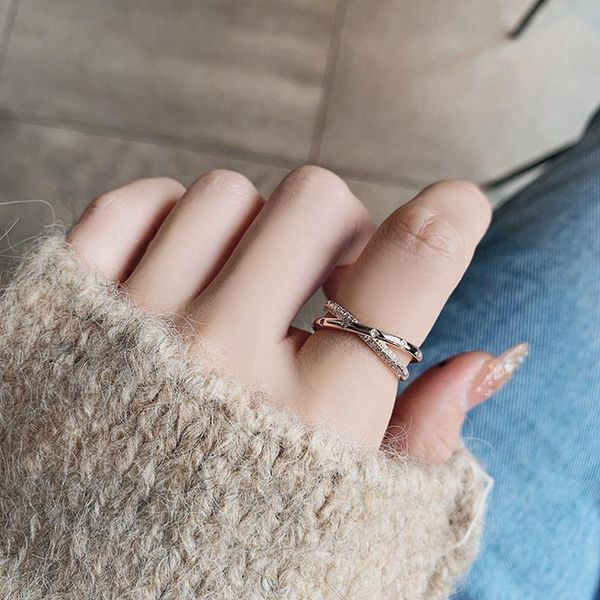 cluster rings fashion cute elegant zircon cross ring flash shiny rhinestone metal micro-inlay for women daily simple accessories, Golden;silver
cluster rings fashion cute elegant zircon cross ring flash shiny rhinestone metal micro-inlay for women daily simple accessories, Golden;silver