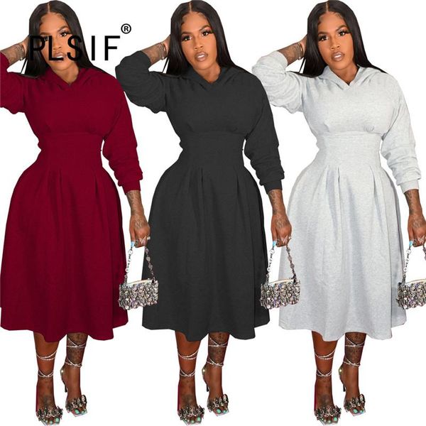 casual dresses fall winter women solid midi dress long sleeve female fashion vestidos, Black;gray
casual dresses fall winter women solid midi dress long sleeve female fashion vestidos, Black;gray