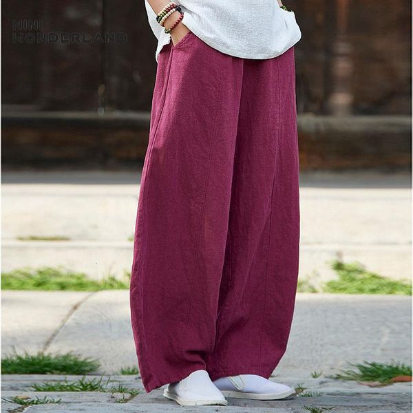 women's pants & capris nini wonderland autumn vintage linen women solid loose trousers female casual harem big size 2021 spring bloomer, Black;white
women's pants & capris nini wonderland autumn vintage linen women solid loose trousers female casual harem big size 2021 spring bloomer, Black;white