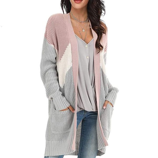 wool fall/winter women's knitted v-shaped geometric color block sweater cardigan, Black
wool fall/winter women's knitted v-shaped geometric color block sweater cardigan, Black