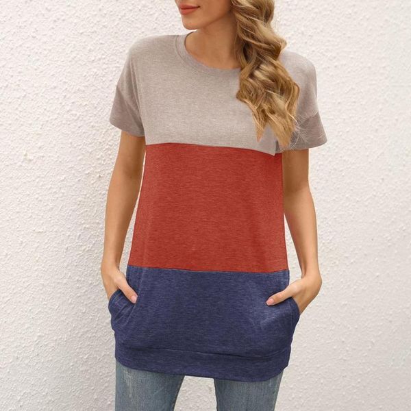 women's t-shirt ladies casual short sleeve loose cotton women color contrast design soft comfortable breathable leisure summer, White
women's t-shirt ladies casual short sleeve loose cotton women color contrast design soft comfortable breathable leisure summer, White