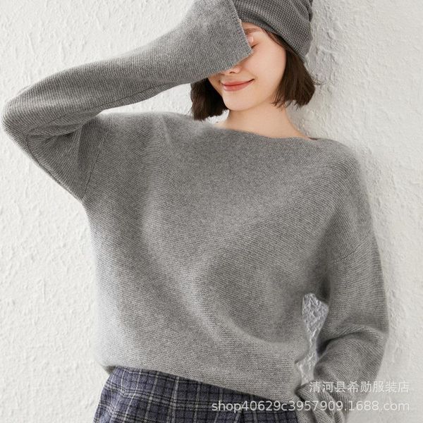 women's knits & tees 2021 early autumn solid color sweater knitted pullover 100 one line collar simple temperament bottomed, White
women's knits & tees 2021 early autumn solid color sweater knitted pullover 100 one line collar simple temperament bottomed, White