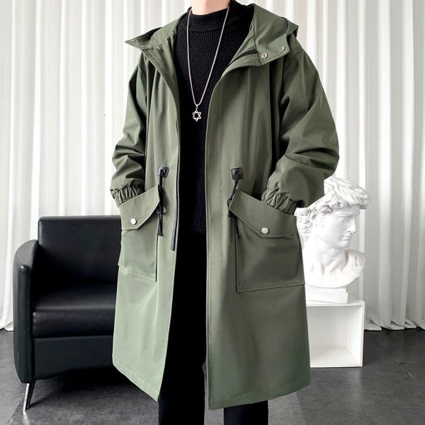 autumn mens trench solid color oversized long jacket fashion big pocket hooded trench coats male clothing, Tan;black
autumn mens trench solid color oversized long jacket fashion big pocket hooded trench coats male clothing, Tan;black