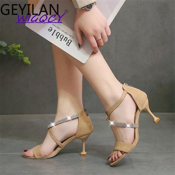 suede concise high heel sandals women 2021 summer shoes woman thin heels buckle rhinestones wild casual ladies, Black
suede concise high heel sandals women 2021 summer shoes woman thin heels buckle rhinestones wild casual ladies, Black