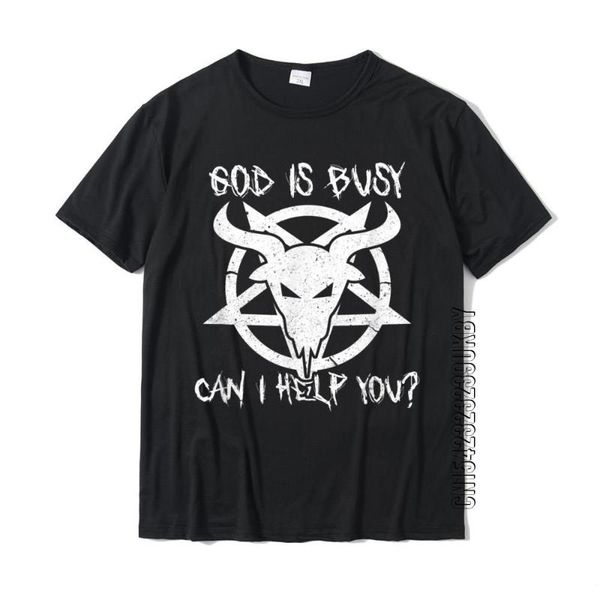 men's t-shirts god is busy can i help you funny satan goat satanic t-shirt t shirt for students classic design normal cotton, White;black
men's t-shirts god is busy can i help you funny satan goat satanic t-shirt t shirt for students classic design normal cotton, White;black