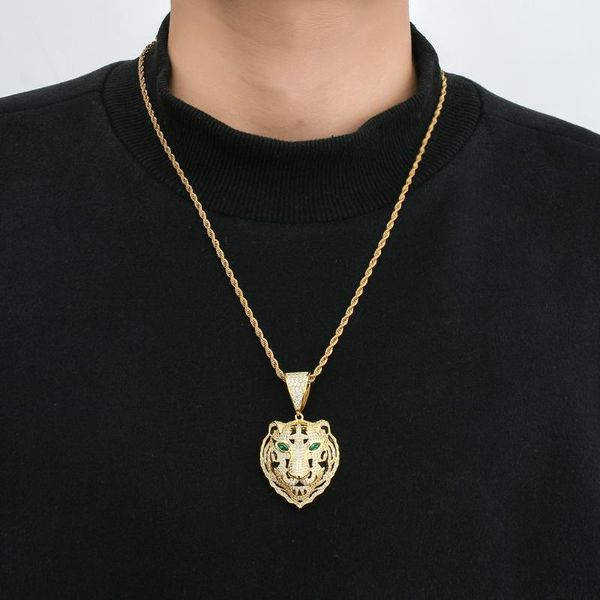 drop bling iced out necklace micro pave cubic zircon tiger head pendant for men women gifts luxury hip hop jewelry necklaces, Silver
drop bling iced out necklace micro pave cubic zircon tiger head pendant for men women gifts luxury hip hop jewelry necklaces, Silver