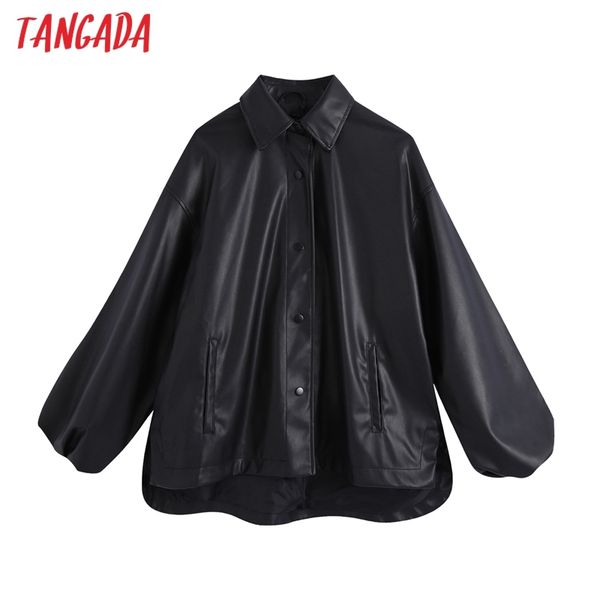 women oversized black faux leather jacket pocket ladies long sleeve loose oversize coat be731 210416, Black;brown
women oversized black faux leather jacket pocket ladies long sleeve loose oversize coat be731 210416, Black;brown