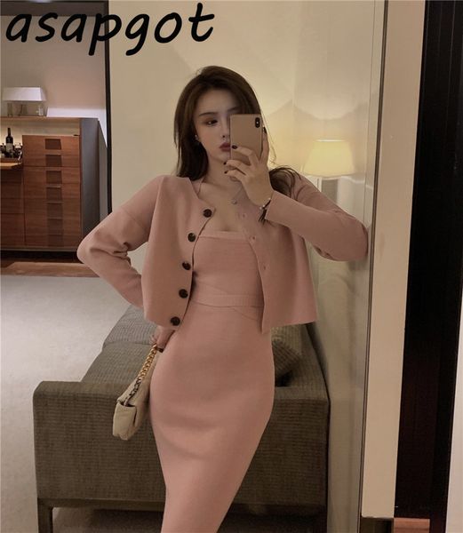 temperament wrap hip sleeveless backless halter knitted dress slim v neck full single breasted cardigan thin pink sets 210429, White
temperament wrap hip sleeveless backless halter knitted dress slim v neck full single breasted cardigan thin pink sets 210429, White
