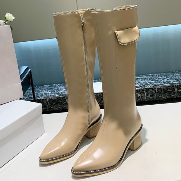 pointed toe knight boots fall winter womens temperament knee-length boot with pockets and side zipper openings, Black
pointed toe knight boots fall winter womens temperament knee-length boot with pockets and side zipper openings, Black