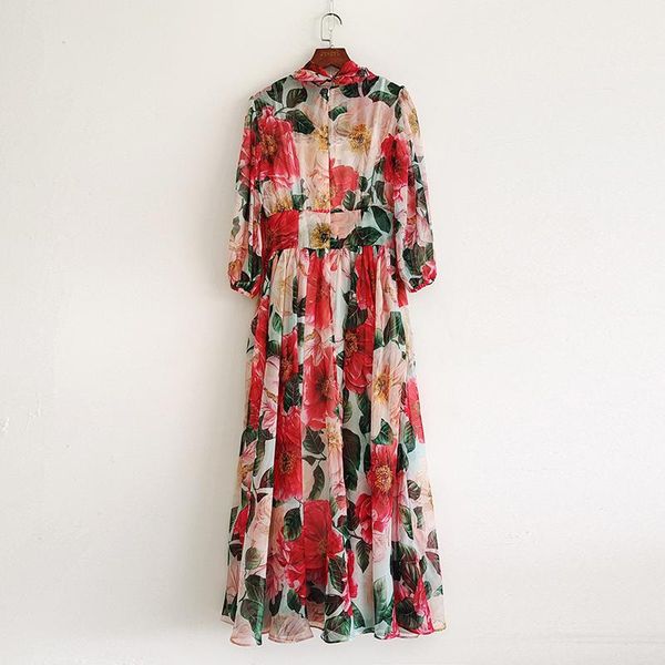 maxi bohemian women 2021 runway fashion bow red flower print lantern sleeve long party holiday dress casual dresses, Black;gray
maxi bohemian women 2021 runway fashion bow red flower print lantern sleeve long party holiday dress casual dresses, Black;gray