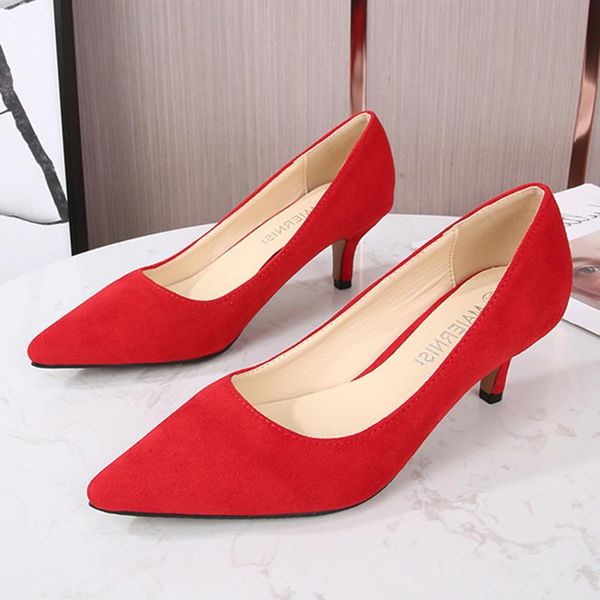 dress shoes high heels pumps women's girl stiletto flock 5cm heel special daily work large size 35-46, Black
dress shoes high heels pumps women's girl stiletto flock 5cm heel special daily work large size 35-46, Black