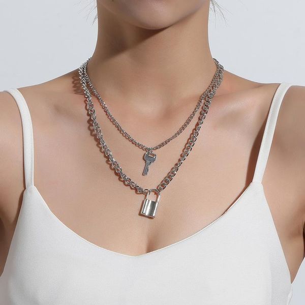 pendant necklaces vintage punk multilayer choker lock key chain necklace for women hip hop silver color collar party fashion jewelry gift
pendant necklaces vintage punk multilayer choker lock key chain necklace for women hip hop silver color collar party fashion jewelry gift