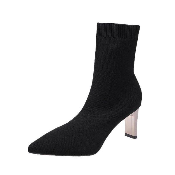 boots autumn winter women 2021 elastic pointed toe mid-heel fashion thick-heeled ladies sock chunky high heels, Black
boots autumn winter women 2021 elastic pointed toe mid-heel fashion thick-heeled ladies sock chunky high heels, Black