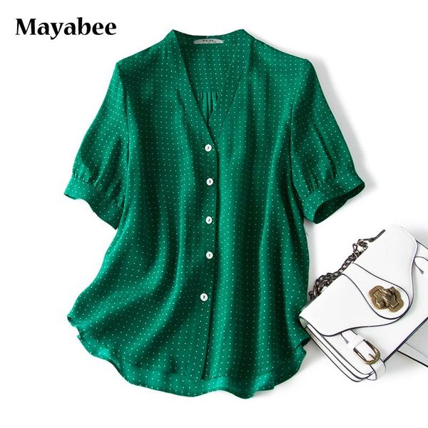 women's t-shirt fairy forest green polka dot silk button shirt woman t sleeve 2021 spring summer, White
women's t-shirt fairy forest green polka dot silk button shirt woman t sleeve 2021 spring summer, White