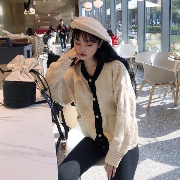 women's sweaters rugod 2021 women sweater cardigans fashion pearl button long sleeve short knitted coat cardigan bepull femme, White;black
women's sweaters rugod 2021 women sweater cardigans fashion pearl button long sleeve short knitted coat cardigan bepull femme, White;black