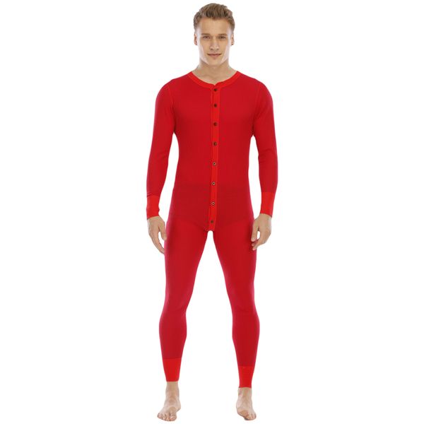 Sleepwear Fashion Pajamas Men' Waffle Toilet Version One-piece Thermal Underwear, Black
Sleepwear Fashion Pajamas Men' Waffle Toilet Version One-piece Thermal Underwear, Black