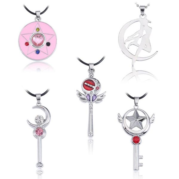 japanese fashion anime jewelry sailor moon cartoon pink round pendants necklaces with red rhinestone magic wand for girl pendant, Silver
japanese fashion anime jewelry sailor moon cartoon pink round pendants necklaces with red rhinestone magic wand for girl pendant, Silver