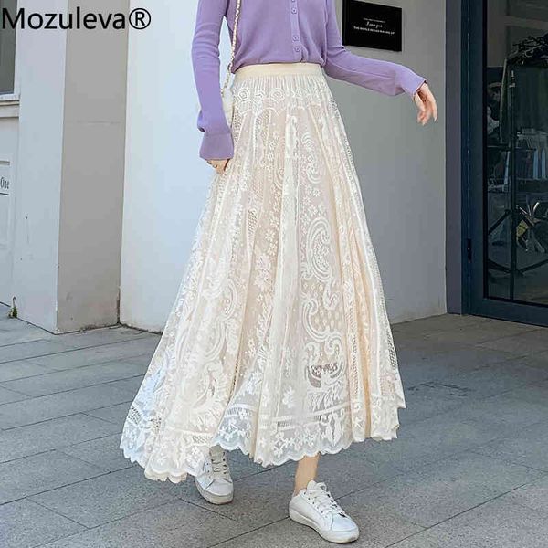 spring summer women ankle-length long skirt lace korean elegant flare sweet high waist wild lady skirts 210427, Black
spring summer women ankle-length long skirt lace korean elegant flare sweet high waist wild lady skirts 210427, Black